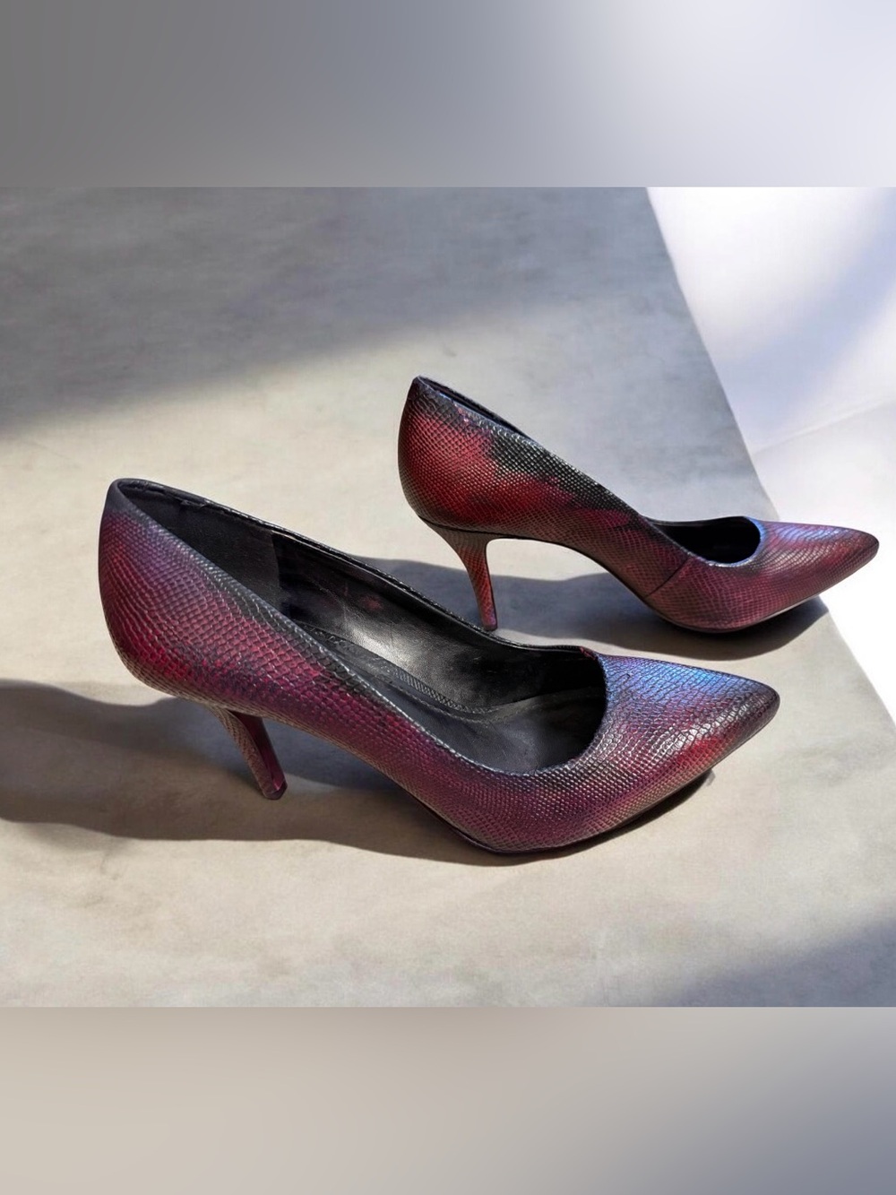 BCBGeneration Embossed Snakeskin Pattern pointed-toe pumps